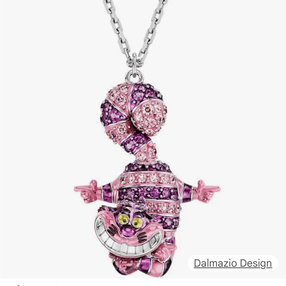 Swarovski Pink and Purple Cat Necklace